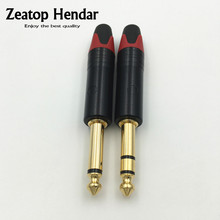 2Pcs Brass 6.35mm 2 3 Pole Mono Stereo Audio Jack 6.5 Amplifier Microphone Plug 6.35 Sophomore Core Solder DIY Connector 2024 - buy cheap