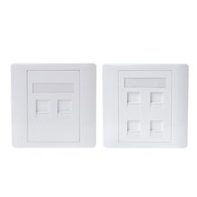 Toma de corriente de pared, placa frontal blanca de 86 tipos, puertos duales, red LAN, Panel telefónico, enchufe RJ45 2024 - compra barato