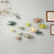 NOOLIM-Colgante de pared de resina 3D de cerámica, decoración para el hogar, decoración de TV, Fondo de pared, pájaro artesanal Tero 2024 - compra barato