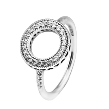 Anéis de prata halo com zircônia cúbica 100% 925, autêntica joia fina frete grátis 13flr121 2024 - compre barato