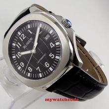 Bliger-reloj automático de acero inoxidable para hombre, cronógrafo cuadrado de cristal de zafiro con fecha, esfera negra, 40mm, 316L, B231 2024 - compra barato