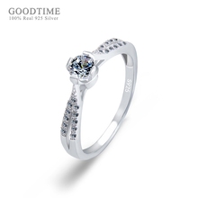 Fashion Women Pure 925 Sterling Silver Ring Luxury Rhinestone Jewelry Rings Shining Cubic Zirconia Wedding Rings For Bridal 2024 - buy cheap