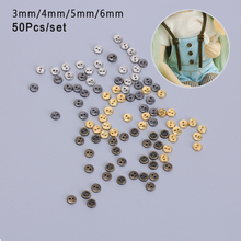 Mini botões de metal, 50 peças 3mm 4mm 5mm 6mm 7mm 8mm cor misturada redondos botões de boneca para costura roupas blyth bonecas 2024 - compre barato