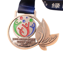 Medalha de metal de bronze antigo de alta qualidade com preço de fábrica personalizável para esportes com fitas 2024 - compre barato