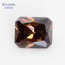 5A Coffee Octangle Shape Cut CZ Stone Synthetic Gems Cubic Zirconia For Jewelry Size 3x4~13x18mm Free Shipping 2024 - buy cheap