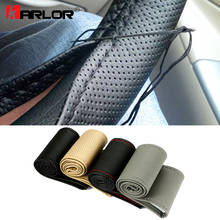 Braid On Steering Wheel Car Steering Wheel Cover With Needles and Thread Artificial leather Diameter 38cm Auto Car Accessories 2024 - купить недорого