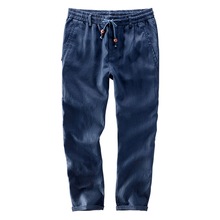 Spain style Suehaiwe's brand new designer ankle-Length linen pants men solid casual men trousers 40 size loose pantalon hombre 2024 - buy cheap