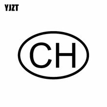YJZT, 14,7 см * 10 см, CH, швейцарская страна, код овальной формы, автомобильная наклейка, Виниловая наклейка, черный, серебристый цвет 2024 - купить недорого