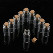 10x 2ml-15ml Blank Empty Wishing Message Bottles Clear Vials Glass Bottle Transparent With Cork Stopper Small Decorative Craft 2024 - buy cheap