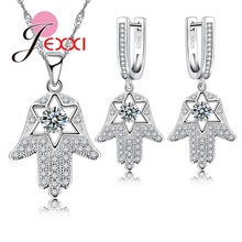 Special Design  Fashion Party Jewelry Sets For Girls Woman 925 Sterling Silver Pendant Necklaces Hoop Earrings Set 2024 - buy cheap