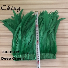 2 meter 30-35cm Natural real Rooster Tails Feather Fringe Trim Ribbon For Wedding Decoration DIY Skirt Dress Clothes Accessories 2024 - buy cheap