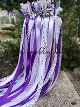 Бесплатная доставка-(50 шт./лот) стиль D Фиолетовая лента кружевные свадебные палочки с колокольчиком, лента Twirling Streamers 2024 - купить недорого