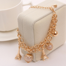 MINHIN-pulsera de cadena chapada en oro para niña, pulsera de decoración de perlas grandes para mujer, accesorio de boda elegante 2024 - compra barato