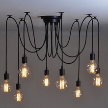 Mordern-Lámpara de araña de techo Estilo nórdico Retro, candelabro de luz ajustable, Estilo Vintage, E27, bricolaje 2024 - compra barato