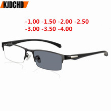 -1.0 To -4.0 Sun Photochromic Myopia Eyeglasses Optical Men student Finished Myopia Eyewear prescription Glasses Frame Half Rim 2024 - buy cheap