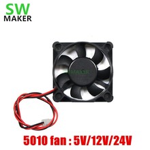 Swmaker-ventilador de refrigeração para impressora 3d, tamanho grande, 5010 50x10mm, 5v/12v/24v, ventilador silencioso, peças da impressora 3d 2024 - compre barato