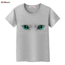 2021 Big Blue cat eyes t shirt women super fashion creative cool shirts Good quality brand  shirt trend tops 2024 - buy cheap