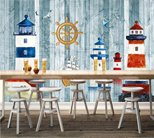 Beibehang Custom wallpaper fresco 3d photo mural lighthouse Mediterranean style mural TV background wall paper papel de parede 2024 - buy cheap