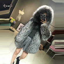 Real Fox Fur Coat Women's Winter Top Grade Natrual Fur Silver Fox Thick Warm Fashion Styles Female Silm Genuine Fur Jacket Warm 2024 - buy cheap