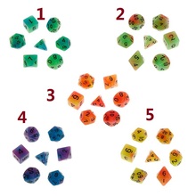 Conjunto de dados policarbonato luminoso, dado de 7 tamanhos d4 d6 d8 d10 d12 d20 para jogo de rpg 2024 - compre barato