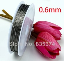 FREE SHIPPING 1 Roll 50M Silver Tone Beading Wire 0.6mm 2024 - buy cheap