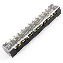 AC 600V 15A Dual Rows 12P 12 Positions Covered Barrier Screw Terminal Block 2024 - buy cheap