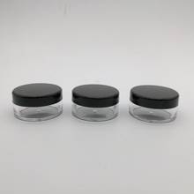 100pcs/lot 10g clear cream jar , plastic empty container cosmetic jars with black cap 2024 - buy cheap