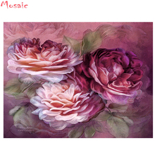 Diamond Embroidery Flowers Full square Diamond Painting store 3d Cross Stitch Rose Pictures Of Rhinestones Decoration For Home 2024 - buy cheap