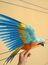 Novo grande simulação blue & laranja modelo de polietileno & peles asas papagaio papagaio boneca presente sobre 60x45 cm 0769 2024 - compre barato
