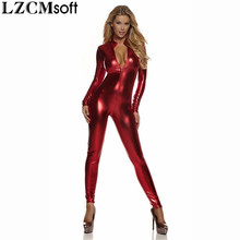 LZCMsoft Women Metallic Unitard Full Body Suits Turtleneck Long Sleeve Bodysuits Catsuits Spandex Black Unitards Costumes 2024 - buy cheap