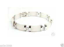 free P&P >>>>>Genuine Sterling Silver snow-white stone Bracelet 2024 - buy cheap