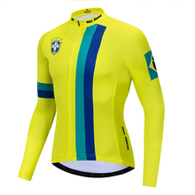 Бразильская одежда для велоспорта с длинным рукавом, флисовая и без флиса, светоотражающая молния, 4 кармана, зима 2019 2024 - купить недорого