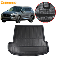 Buildreamen2 Car Styling Tail Trunk Mat Tray Boot Liner Floor Cargo Carpet Mud Pad For Hyundai Santa Fe 2019 2024 - buy cheap