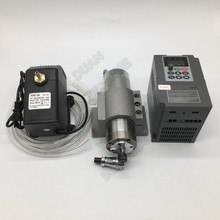 380v 3PH 1.5KW 24000rpm ER11 1-7mm collar 80mm enfriado por agua Motor del husillo e inversor VFD y Kit de abrazadera de la bomba de agua para el enrutador CNC 2024 - compra barato