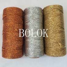 2pcs/lot Metallic Shimmer Gift Packaing Twine, 110yard/spool Gold/Silver/copper Bakers Twine for Wedding Party Decor Favor 2024 - buy cheap