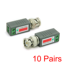 10x Video Passive UTP Balun Cat5 BNC Male Connector Twisted CCTV Transmitter 2024 - buy cheap