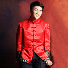 Traje tangzhuang chino tradicional para hombre, ropa oriental de shanghai, traje de boda mandarín, Rojo 2024 - compra barato