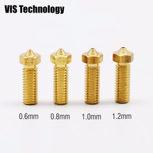 5pcs/lots Volcano nozzles 3D Printer Brass Lengthen extruder nozzle 0.6/0.8/1.0/1.2mm for1.75/3mm 2024 - buy cheap