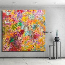 Pintura al óleo abstracta de flores para decoración del hogar, lienzo de flor de 1 pieza hecho a mano, contemporáneo moderno, imágenes artísticas de pared para sala de estar 2024 - compra barato