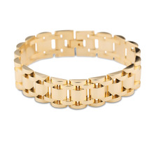 Granny Chic 17mm Men's Bracelet Gold-color Chunky Chain Bracelets Bangles Stainless Steel Male Jewelry Drop Shipping 2024 - buy cheap