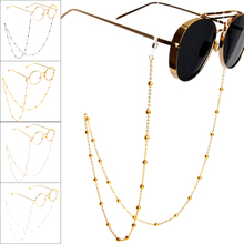 Moda chique feminino óculos de leitura corrente de metal óculos de sol cabo frisado alças de ouro prata eyewear cordão titular 2024 - compre barato
