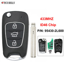 3 Button Upgraded Folding Flip Remote Car Key 433Mhz ID46 Chip P/N: 95430-2L600 for Hyundai I30 2007 2008 2009 2010 2011 2012 2024 - buy cheap