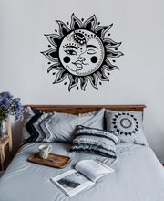 Sol e lua decalque da parede yin e yang psychedelic adesivos boêmio decoração para casa quarto sala de estar 2ws5 2024 - compre barato