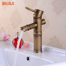 FreeShipping BAKALA High Quality Single Handle Single Hole Antique Bamboo Bathroom Sink Faucet Torneira Banheiro GZ8025 2024 - buy cheap