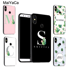 Maiyaca nome personalizado iniciais cacto para poco x3 f2 pro f1 caso para mi nota 9 pro 8 t 7 9s 9c para mi nota 10 lite a3 9t 2024 - compre barato