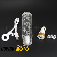 Perilla de cambio de velocidad de cristal con burbujas LED, palanca de cambios, 100mm, 150mm, 200mm 2024 - compra barato