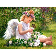 DIY 5D Diamond Painting Cross Stitch Mosaic Garden Angel diamond embroidery Needlework Patterns Rhinestone paintings KBL 2024 - buy cheap