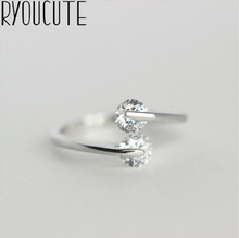 Anéis boêmios de prata real com zircão, presentes para mulheres casamento fashion ajustável anéis antigos 2024 - compre barato