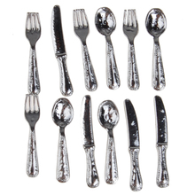 1/12 Dollhouse Miniature Stainless Steel Tableware Set 12 Pcs Kitchen Accessories Decor 2024 - buy cheap