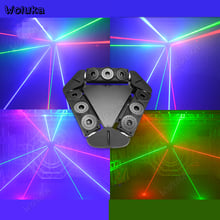 Fiesta Disco LED de araña de 9 ojos para DJ, iluminación de efectos de DJ, luces del Club nocturno, boda, haz de foco móvil, escenario, Rock, Rollo, CD50, W01 2024 - compra barato